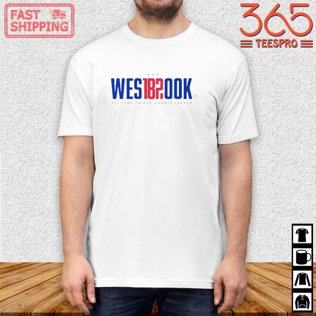 WES1B2OOK all time triple double leader shirt