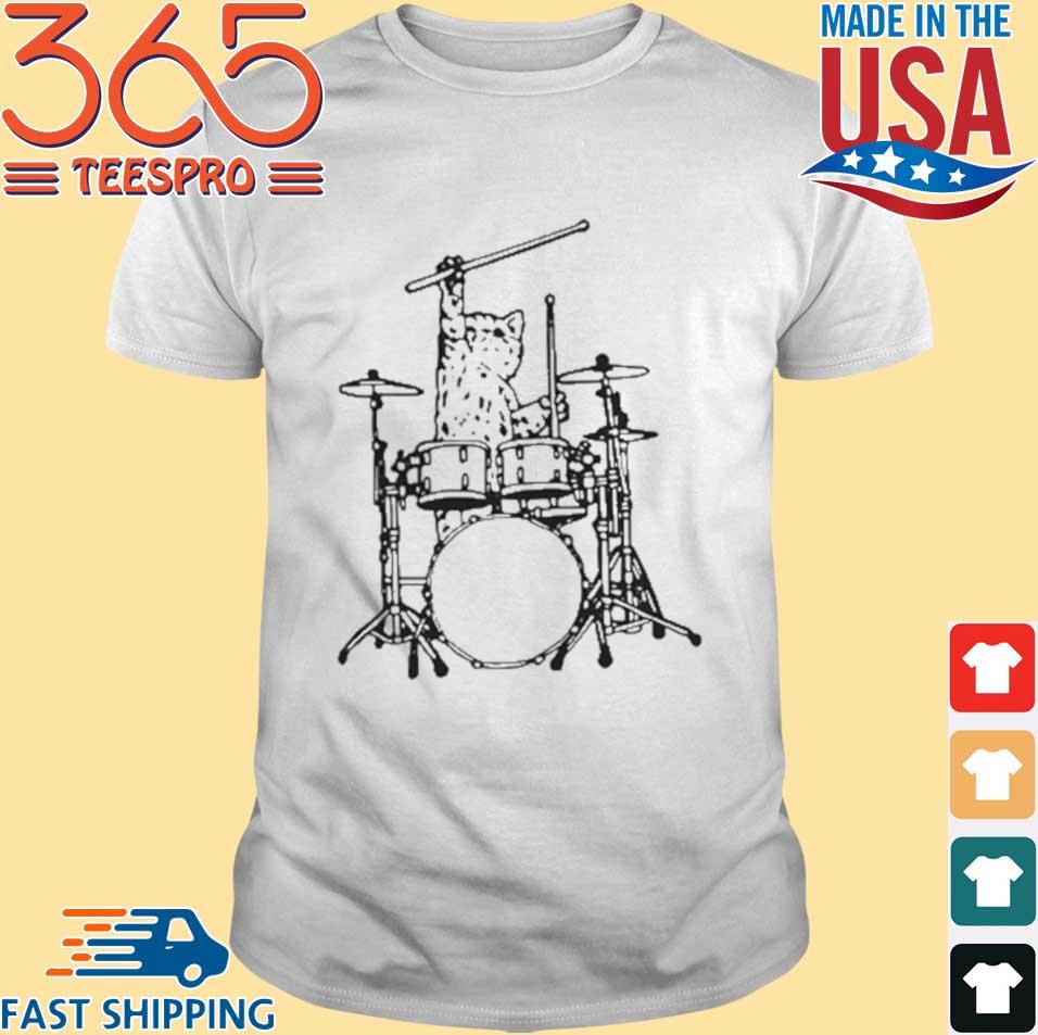 cat drummer shirt